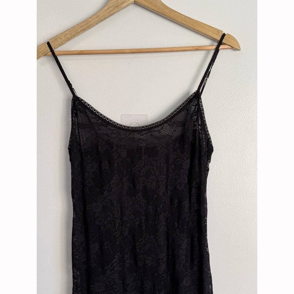 Natori Womens Medium Black Lace Romantic Whimsigoth Slip Midi Dress Feminine - Picture 4 of 12